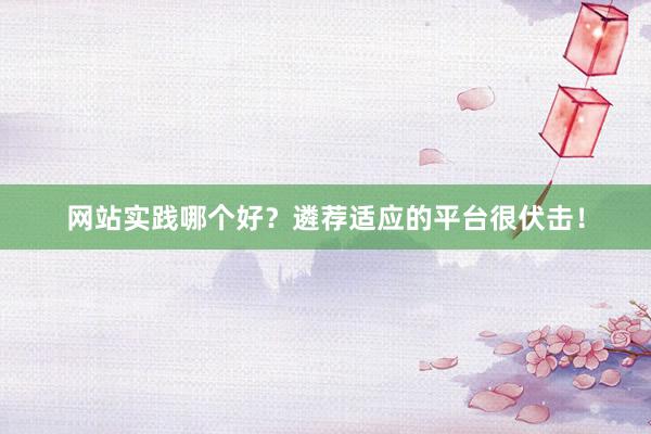 网站实践哪个好？遴荐适应的平台很伏击！
